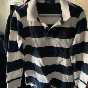 Boyd’s striped polo long sleeve top.